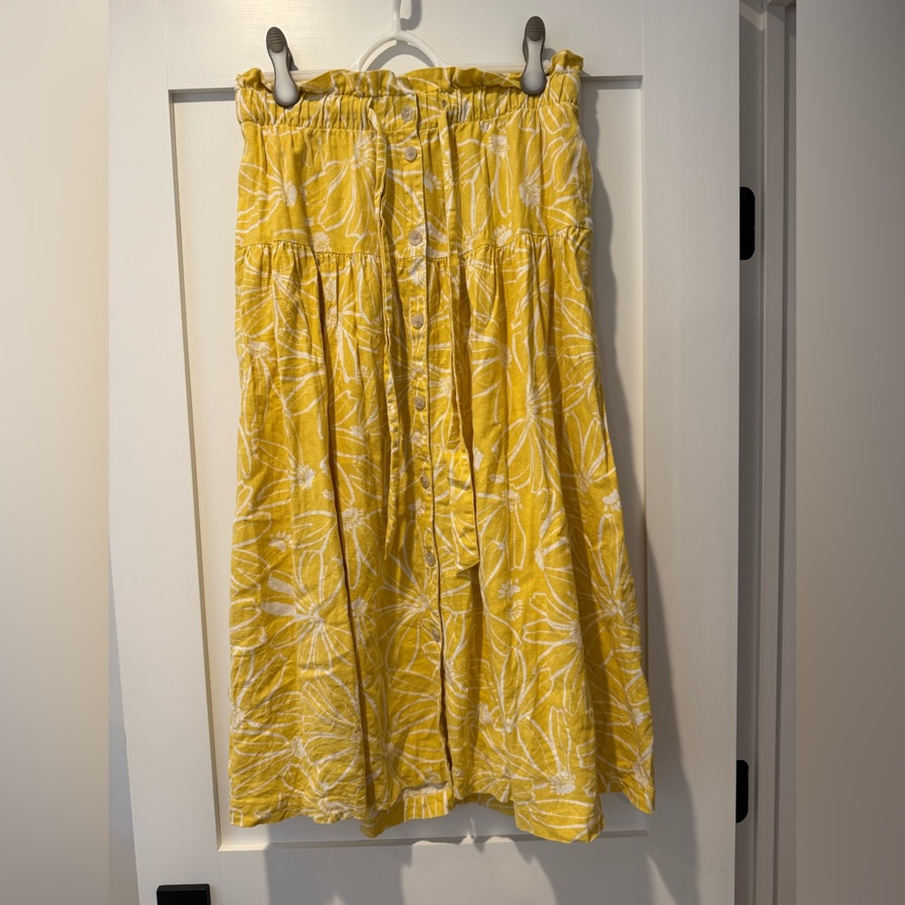 Universal Thread Floral Linen Skirt
